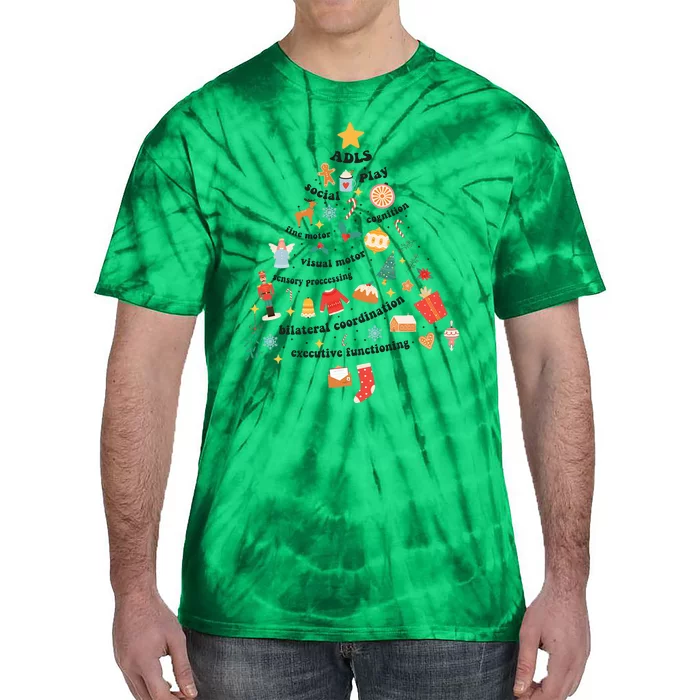 Occupational Therapy Ot Christmas Tree Tie-Dye T-Shirt