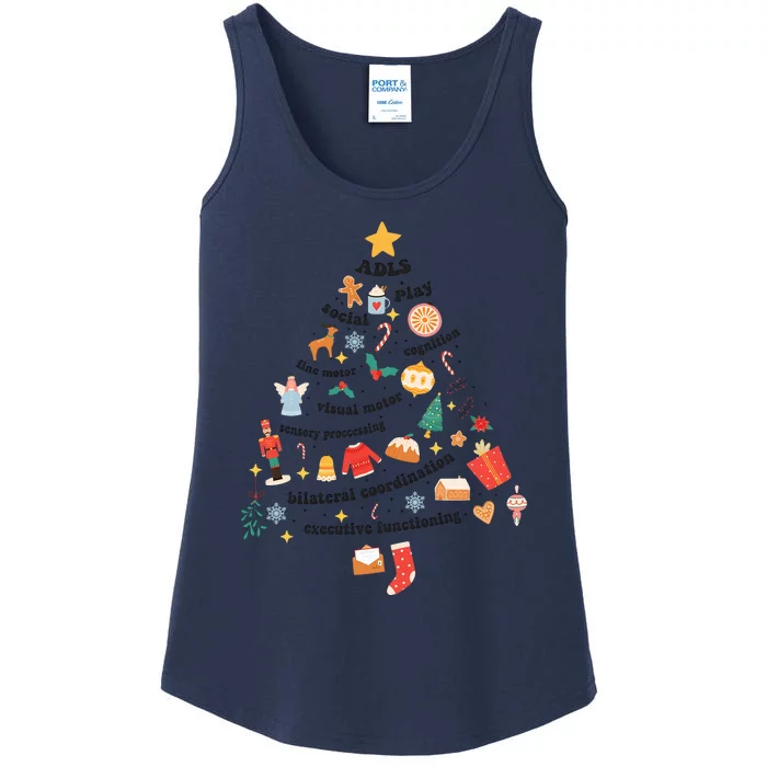 Occupational Therapy Ot Christmas Tree Ladies Essential Tank