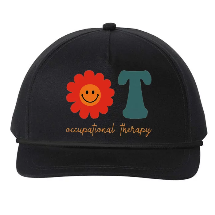 Occupational Therapy Ot Therapist Ot Month Groovy Retro Snapback Five-Panel Rope Hat