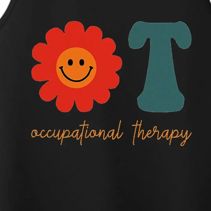 Occupational Therapy Ot Therapist Ot Month Groovy Retro Performance Tank