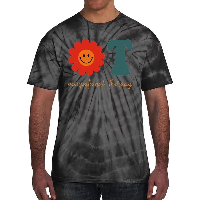 Occupational Therapy Ot Therapist Ot Month Groovy Retro Tie-Dye T-Shirt