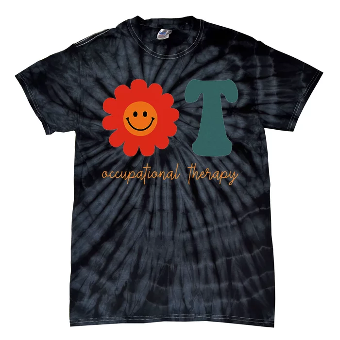 Occupational Therapy Ot Therapist Ot Month Groovy Retro Tie-Dye T-Shirt