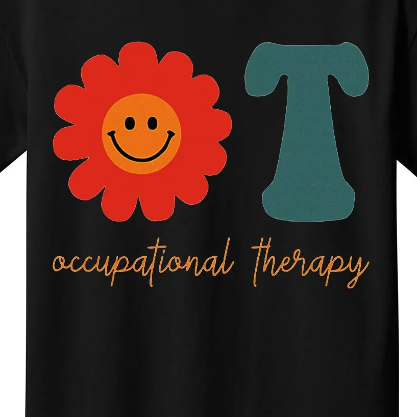 Occupational Therapy Ot Therapist Ot Month Groovy Retro Kids T-Shirt