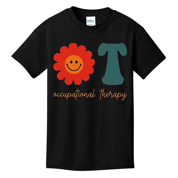 Occupational Therapy Ot Therapist Ot Month Groovy Retro Kids T-Shirt