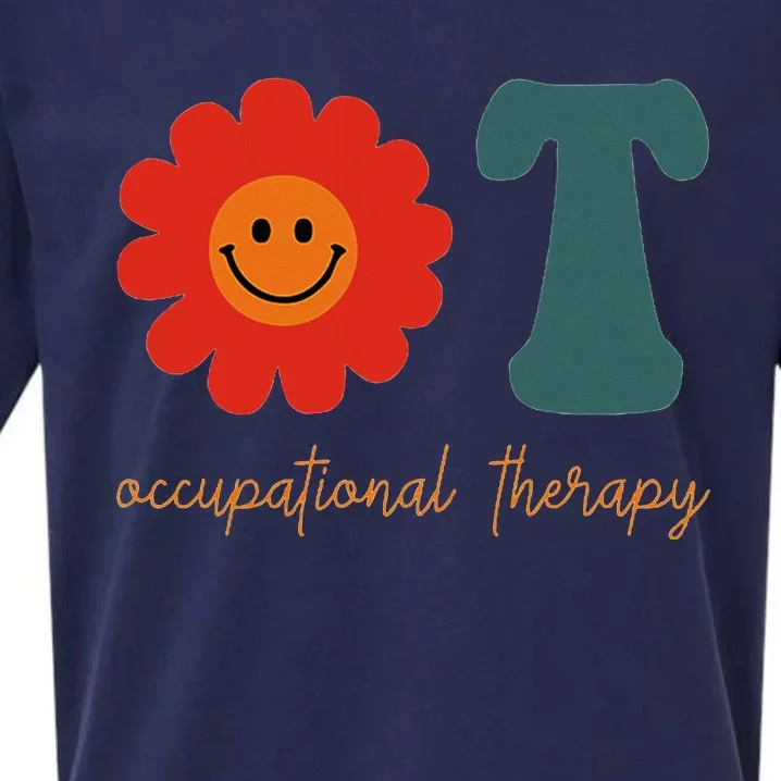 Occupational Therapy Ot Therapist Ot Month Groovy Retro Sueded Cloud Jersey T-Shirt