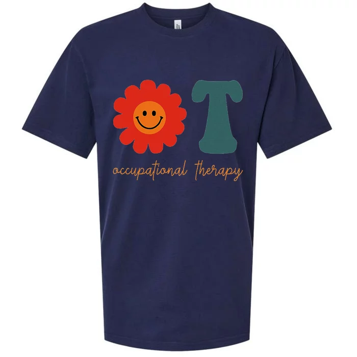 Occupational Therapy Ot Therapist Ot Month Groovy Retro Sueded Cloud Jersey T-Shirt