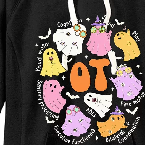 Occupational Therapy Ot Ota Cute Ghost Hippie Halloween Women's Fleece Hoodie