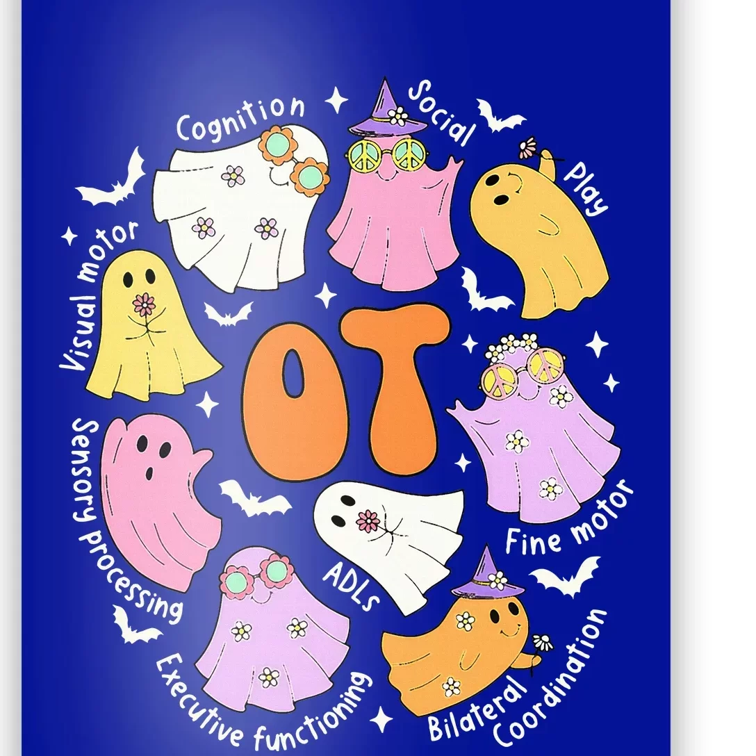 Occupational Therapy Ot Ota Cute Ghost Hippie Halloween Poster