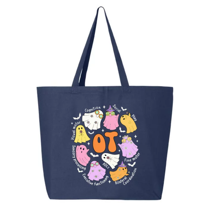 Occupational Therapy Ot Ota Cute Ghost Hippie Halloween 25L Jumbo Tote