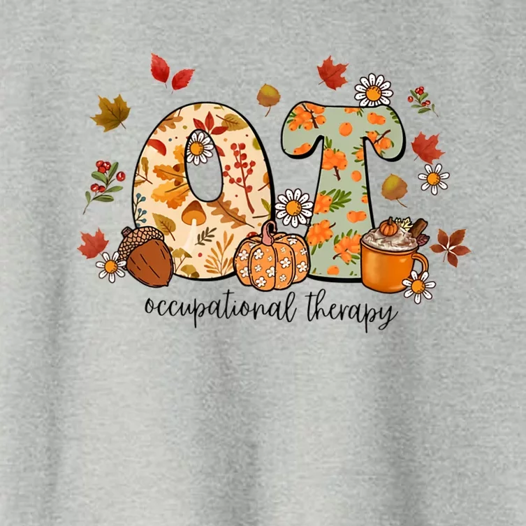 Occupational Therapy Ot Autumn Fall Special Education OTA Women's Crop Top Tee