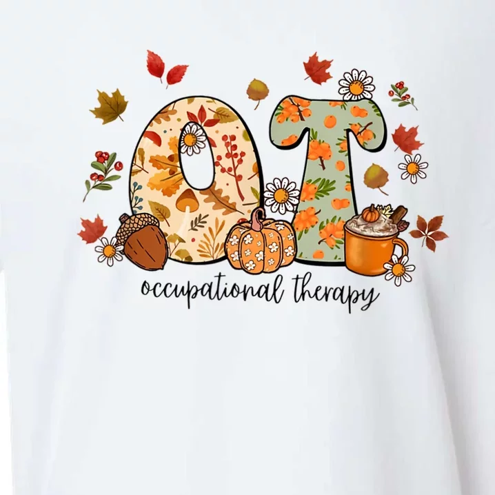 Occupational Therapy Ot Autumn Fall Special Education OTA Sueded Cloud Jersey T-Shirt