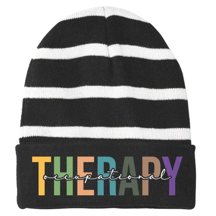 Occupational Therapy Striped Beanie with Solid Band