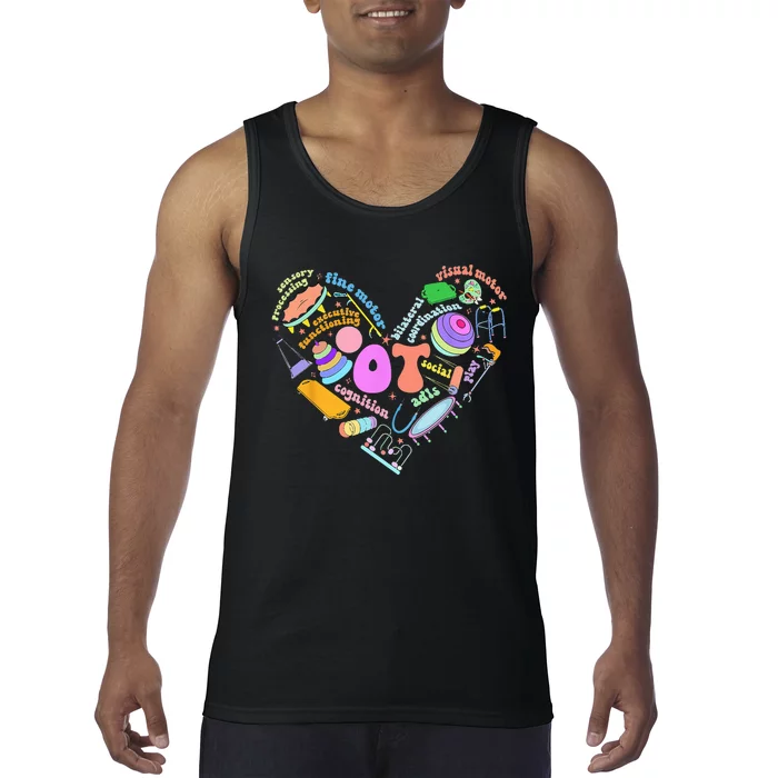 Occupational Therapy OT Therapist Heart Inspire OT Month Tank Top