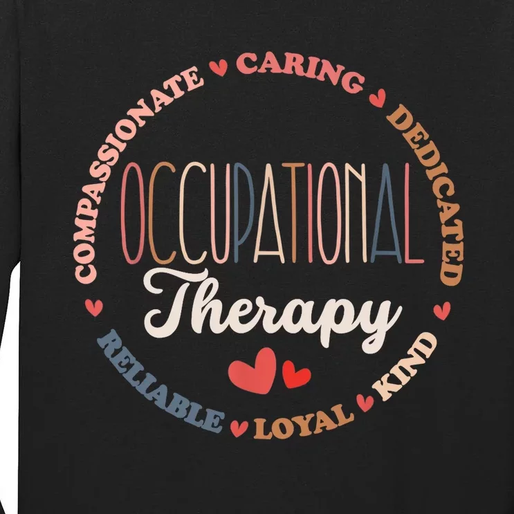 Occupational Therapy OT Therapist OT Month Groovy Tall Long Sleeve T-Shirt