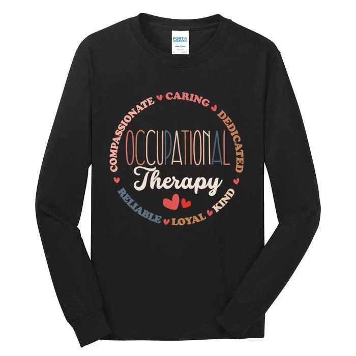 Occupational Therapy OT Therapist OT Month Groovy Tall Long Sleeve T-Shirt