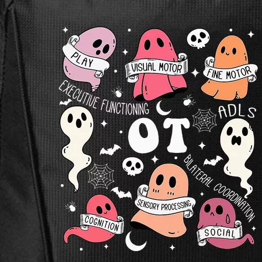 Occupational Therapy OT OTA Halloween Spooky Cute Ghosts City Backpack