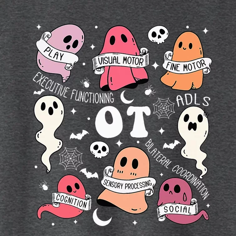 Occupational Therapy OT OTA Halloween Spooky Cute Ghosts Women's Crop Top Tee