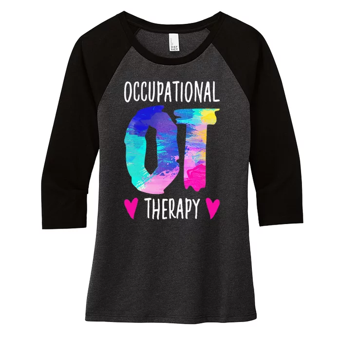 Occupational Therapist OTA Colorful Occupational Therapy Women's Tri-Blend 3/4-Sleeve Raglan Shirt