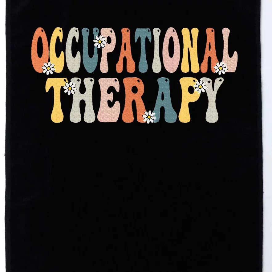 Occupational Therapy Ot Therapist Ot Month Groovy Retro Platinum Collection Golf Towel