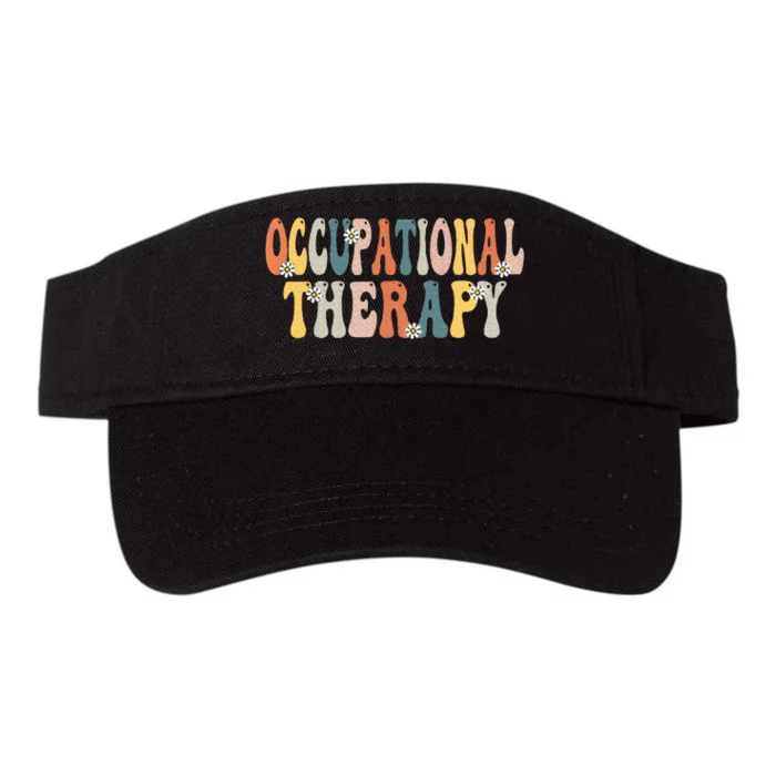 Occupational Therapy Ot Therapist Ot Month Groovy Retro Valucap Bio-Washed Visor