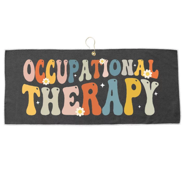 Occupational Therapy OT Therapist OT Month Groovy Retro Large Microfiber Waffle Golf Towel