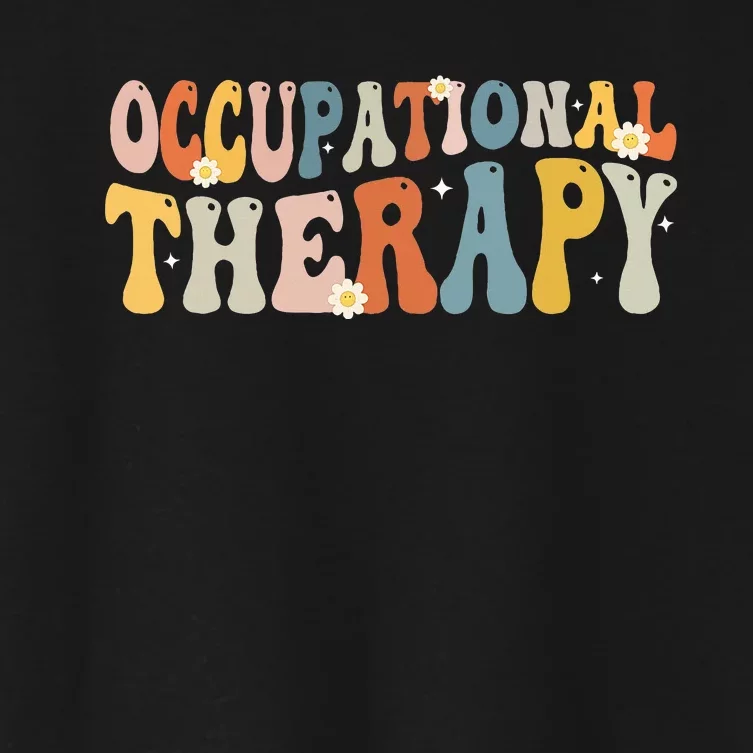 Occupational Therapy OT Therapist OT Month Groovy Retro Women's Crop Top Tee