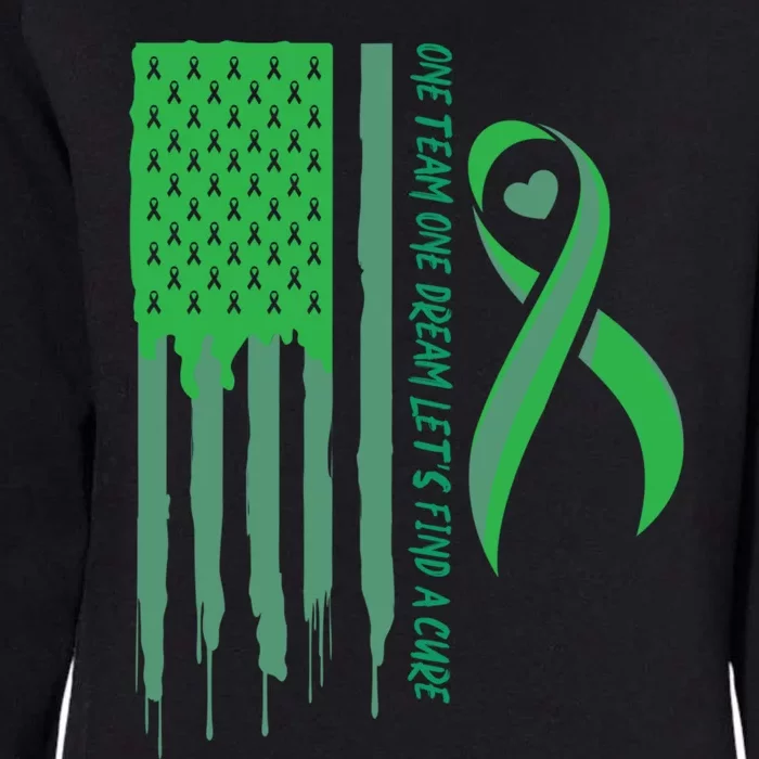 One Team One Dream Lets Find A Cure I Usa Green Flag Gift Womens California Wash Sweatshirt