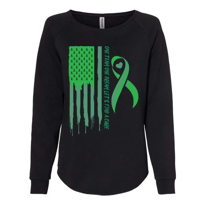 One Team One Dream Lets Find A Cure I Usa Green Flag Gift Womens California Wash Sweatshirt