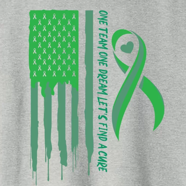 One Team One Dream Lets Find A Cure I Usa Green Flag Gift Women's Crop Top Tee