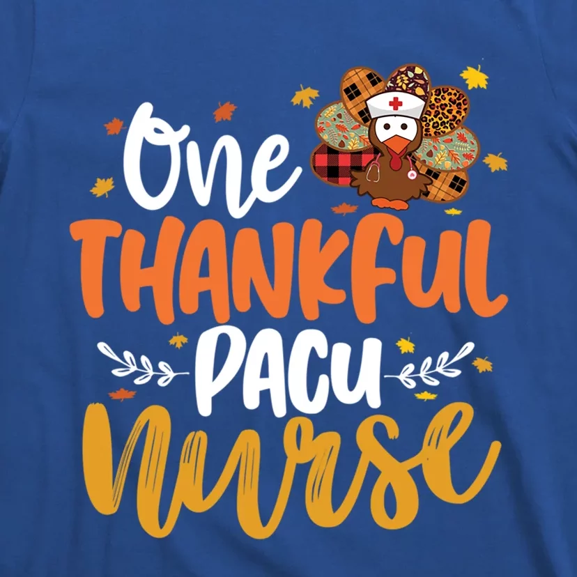 One Thankful Pacu Nurse Turkey Leopard Thanksgiving Cute Gift T-Shirt