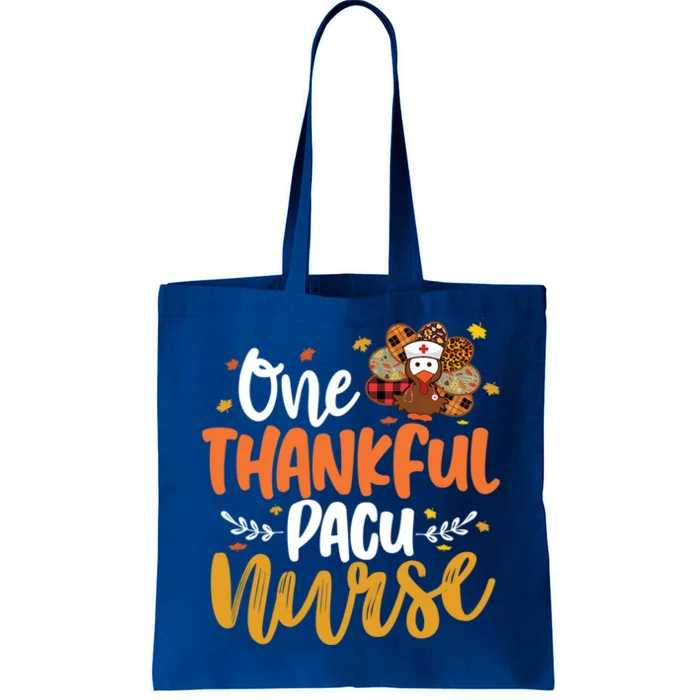 One Thankful Pacu Nurse Turkey Leopard Thanksgiving Cute Gift Tote Bag