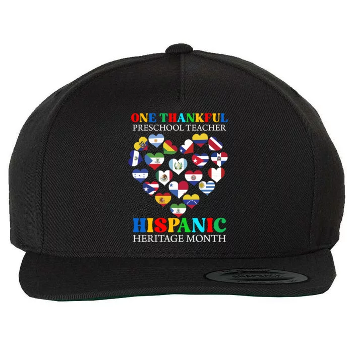 One Thankful Preschool Teacher Hispanic Heritage Month Gift Wool Snapback Cap