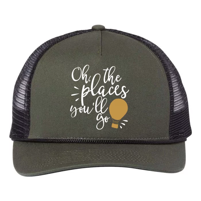 Oh The Places You'll Go Thinking Lightbulb Retro Rope Trucker Hat Cap