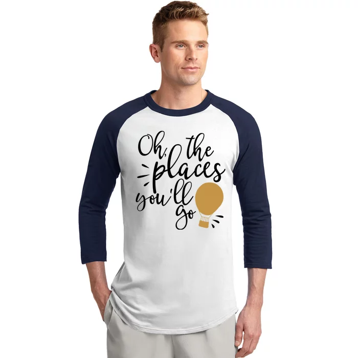 Oh The Places You'll Go Thinking Lightbulb Baseball Sleeve Shirt