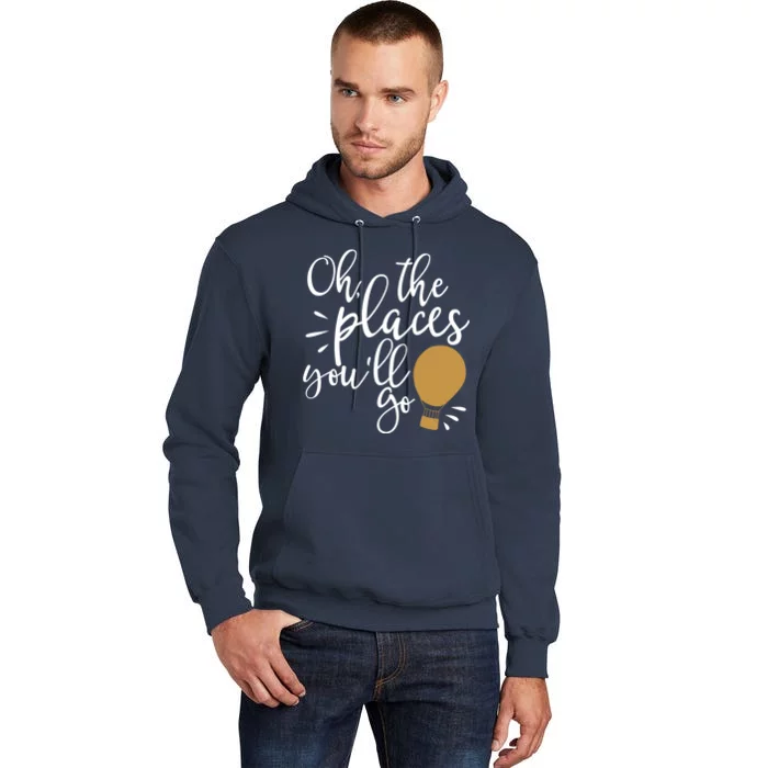 Oh The Places You'll Go Thinking Lightbulb Tall Hoodie