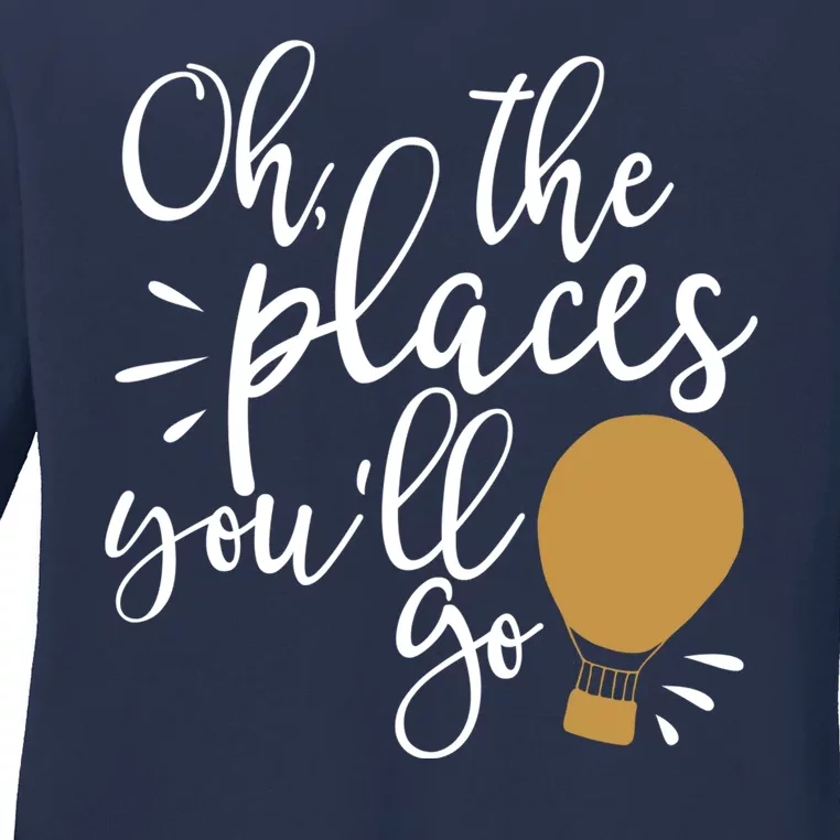 Oh The Places You'll Go Thinking Lightbulb Ladies Long Sleeve Shirt