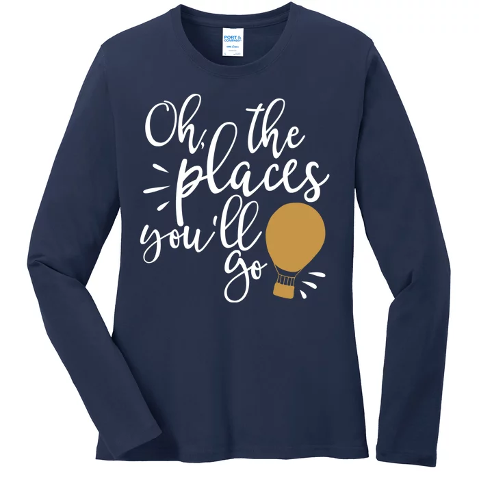 Oh The Places You'll Go Thinking Lightbulb Ladies Long Sleeve Shirt