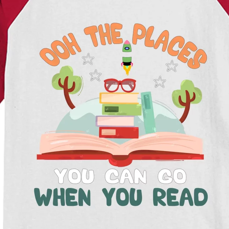 Oh The Places You Can Go When You Read Reading Cute Gift Kids Colorblock Raglan Jersey