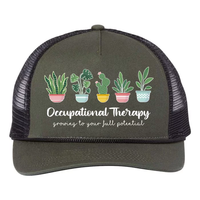 Occupational Therapy Pediatric Therapist Ot Month Cute Plant Great Gift Retro Rope Trucker Hat Cap