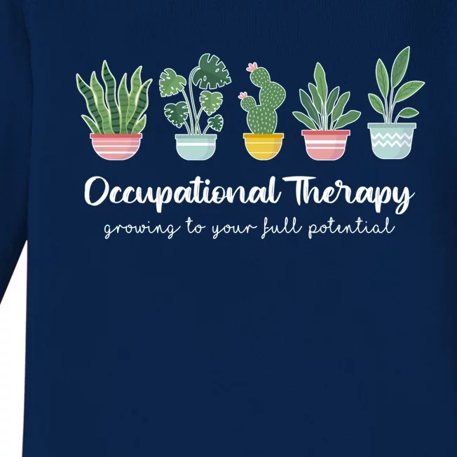 Occupational Therapy Pediatric Therapist Ot Month Cute Plant Great Gift Baby Long Sleeve Bodysuit