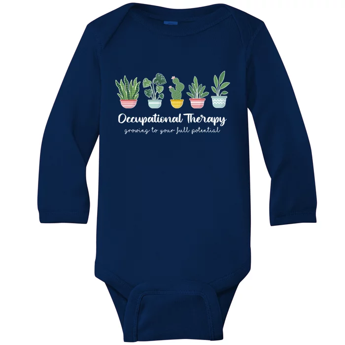 Occupational Therapy Pediatric Therapist Ot Month Cute Plant Great Gift Baby Long Sleeve Bodysuit