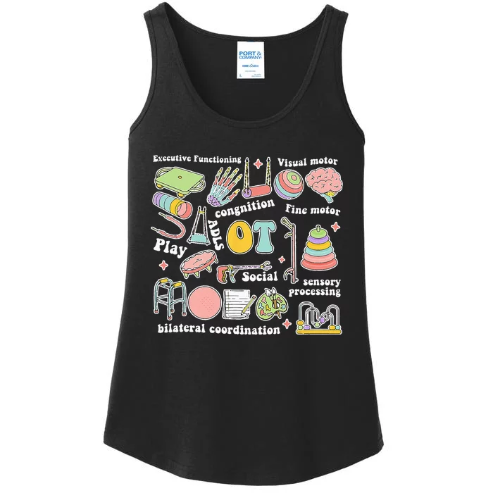 Occupational Therapy Pediatric Therapist Assistant OT Month Ladies Essential Tank