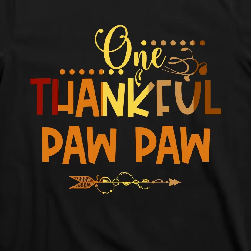 One Thankful Paw Paw Thanksgiving Family Matching Group Gifts T-Shirt