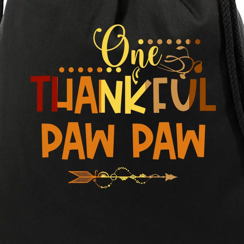 One Thankful Paw Paw Thanksgiving Family Matching Group Gifts Drawstring Bag