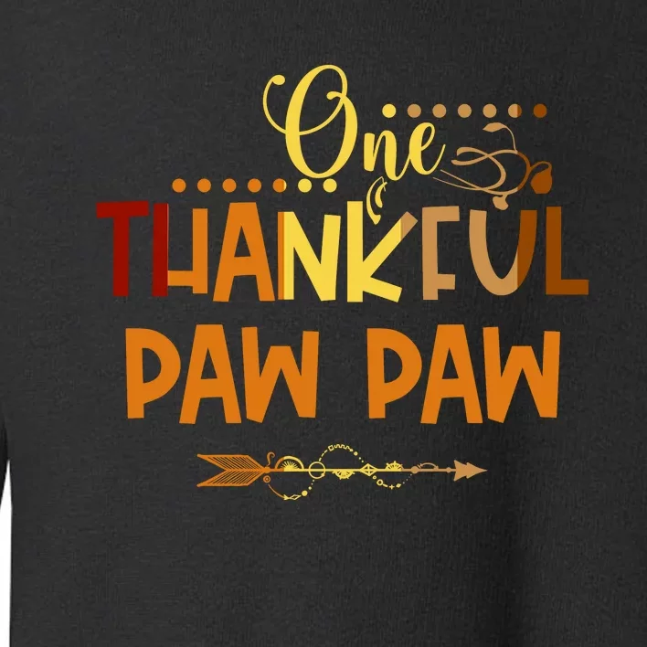 One Thankful Paw Paw Thanksgiving Family Matching Group Gifts Toddler Sweatshirt