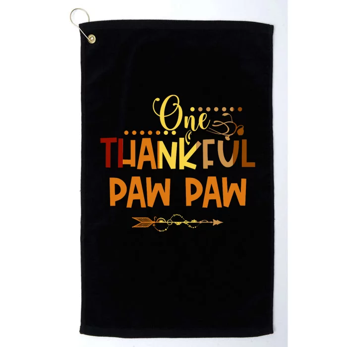 One Thankful Paw Paw Thanksgiving Family Matching Group Gifts Platinum Collection Golf Towel