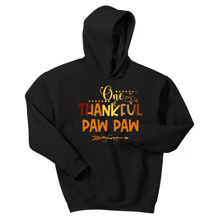 One Thankful Paw Paw Thanksgiving Family Matching Group Gifts Kids Hoodie