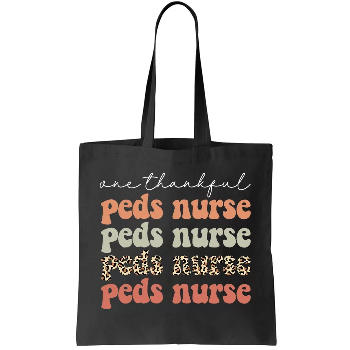 One Thankful PEDS Nurse Autumn Tree Fall Leaves Thanksgiving Tote Bag