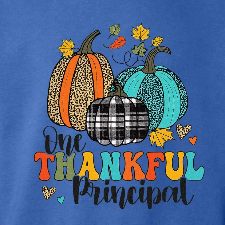 One Thankful Principal School Pumpkins Thanksgiving Fall Toddler Hoodie