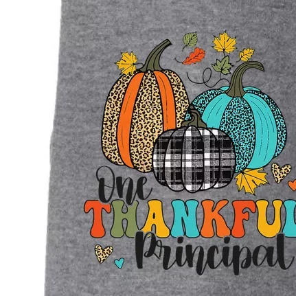 One Thankful Principal School Pumpkins Thanksgiving Fall Doggie 3-End Fleece Hoodie